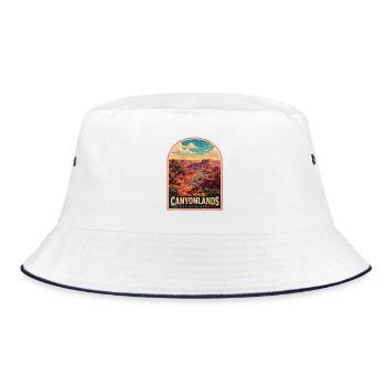 Canyonlands National park  - Bucket Hat - Weiß/Navy - Vorne