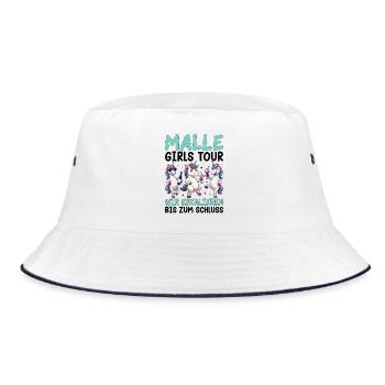 Malle Girls Tour Einhorn Mallorca Party Urlaub - Bucket Hat - Weiß/Navy - Vorne