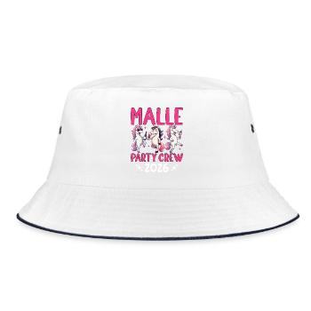 Malle Party Crew 2026 - Bucket Hat - white/navy - Front
