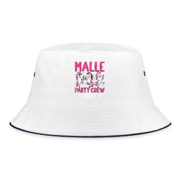 Malle Party Crew 2027 - Bucket Hat - Weiß/Navy - Vorne
