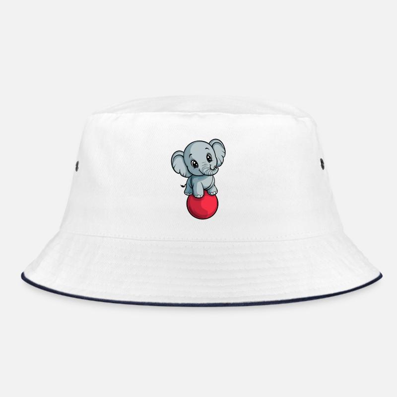 Elefant balanciert auf roter Kugel Bucket Hat