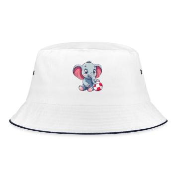 Éléphant mignon avec une balle - Bob - blanc/marine - Devant