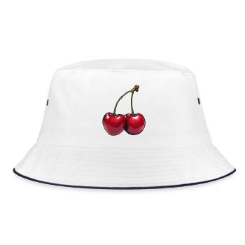 Cherries - Bucket Hat - white/navy - Front