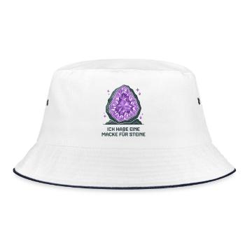 Geologe, Steine Sammeln, Hobby - Bucket Hat - Weiß/Navy - Vorne
