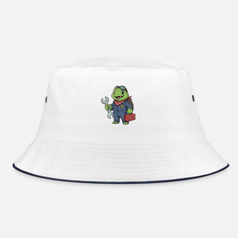 Screwdriver turtle in workshop look Bucket Hat