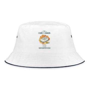 sourdough bread baking baker sourdough starter - Bucket Hat - white/navy - Front