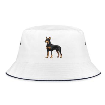 Doberman - Bucket Hat - white/navy - Front