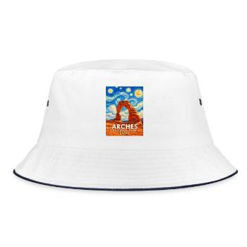 Arches Utah Starry Sky Rock Arch - Bucket Hat - white/navy - Front