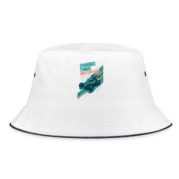 Loaded, tuned, unstoppable | RC Buggy - Bucket Hat - white/navy - Front