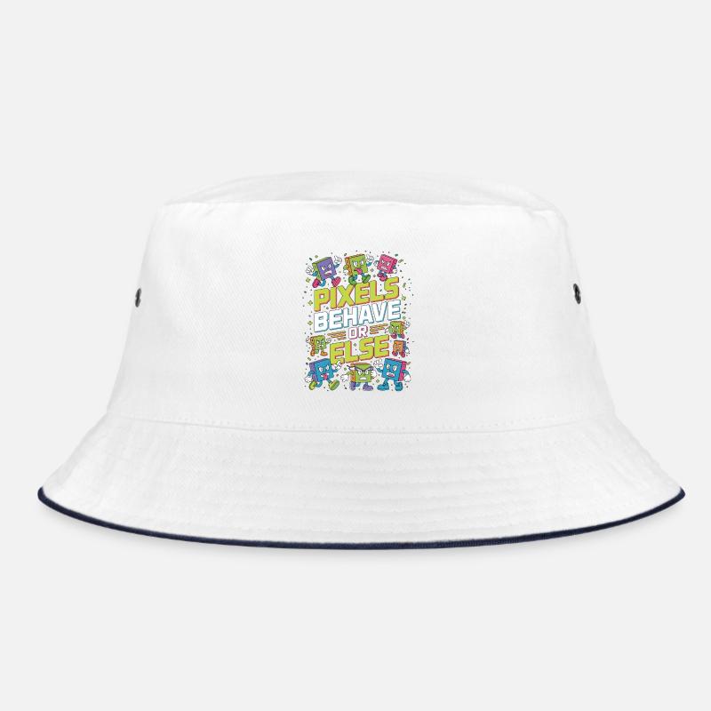 Print Designer Pixels Behave Or Else Visual Design Bucket Hat