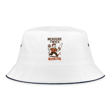 Measure Twice | DIY saws - Bucket Hat - white/navy - Front