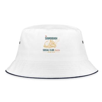 Sourdough Bread Baking Baker Social Club Baked - Bucket Hat - white/navy - Front