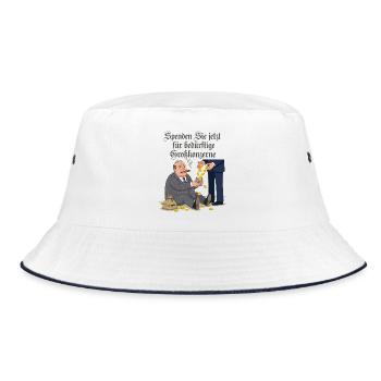 Spenden Für Bedürftige Großkonzerne - Bucket Hat - Weiß/Navy - Vorne