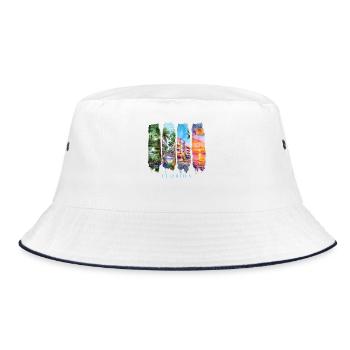 Florida Vacation Travel – Sunshine State Motif - Bucket Hat - white/navy - Front