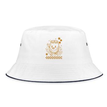 Sourdough Bread Baking Baker Sourdough Starter Jar - Bucket Hat - Weiß/Navy - Vorne