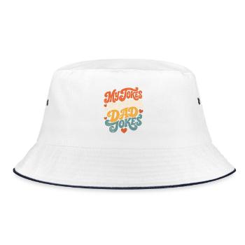Meine Witze sind offiziell DadWitze - Bucket Hat - Weiß/Navy - Vorne