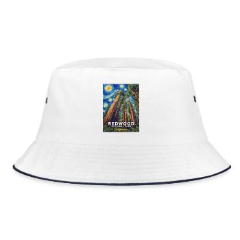 Redwood National Park Sky California - Bucket Hat - white/navy - Front