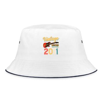 Vintage 2011 Electric Guitar Limited Edition Art - Bucket Hat - white/navy - Front
