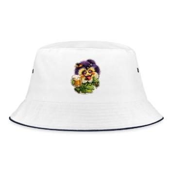 Drunken violet - Bucket Hat - white/navy - Front