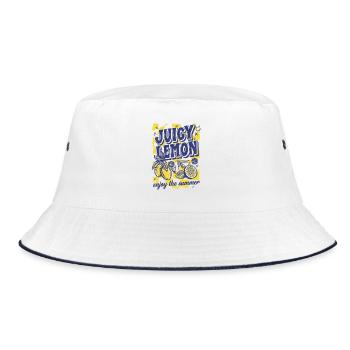 Motif d’agrumes citron juteux d’été - Bob - blanc/marine - Devant