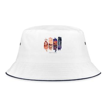Nevada Urlaub Travel – Wüste & Vegas Motiv - Bucket Hat - Weiß/Navy - Vorne