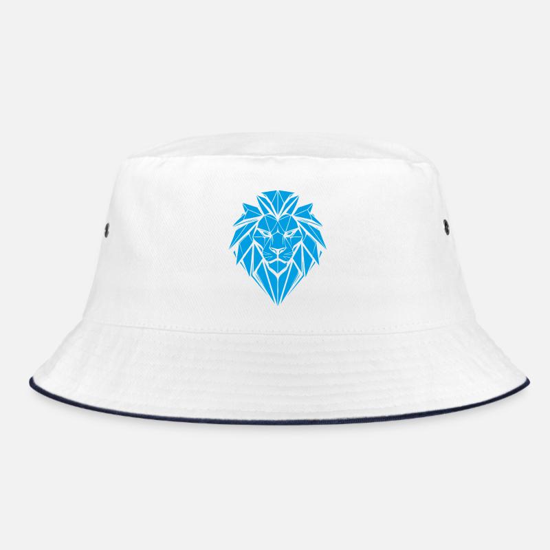 Blue Geometric Lion Bucket Hat