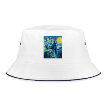 Deutsche Dogge - Bucket Hat - Weiß/Navy - Vorne