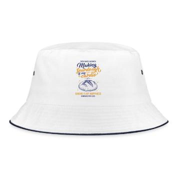 Sourdough Bread Baking Making Sourdough - Bucket Hat - white/navy - Front