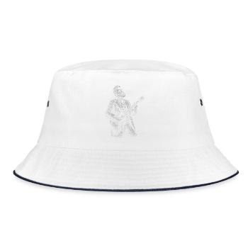 John Brown spielt Gitarre - Bucket Hat - Weiß/Navy - Vorne