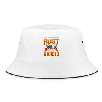 Removing Rust Is My Cardio Funny Auto Body Art - Bucket Hat - white/navy - Front