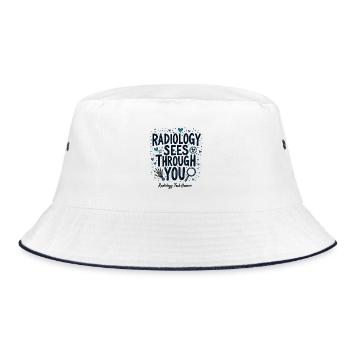 Radiology Sees Through You Tee Radiologie Medizin - Bucket Hat - Weiß/Navy - Vorne