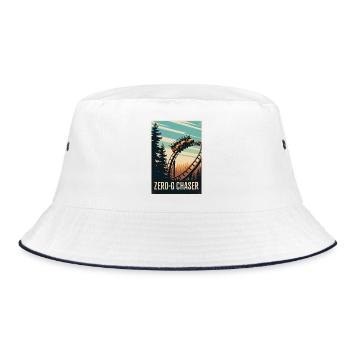 Zero-G Jäger | Achterbahn Thrill - Bucket Hat - Weiß/Navy - Vorne