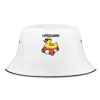 Duckling Lifeguard Buoy Humor Summer Cool - Bucket Hat - white/navy - Front