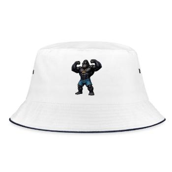 King Gorilla Bling - Bucket Hat - white/navy - Front