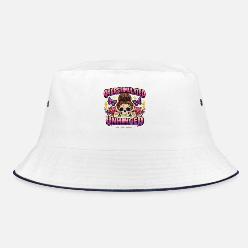 Overstimulated Unhinged Patch Skeleton Gift Bucket Hat