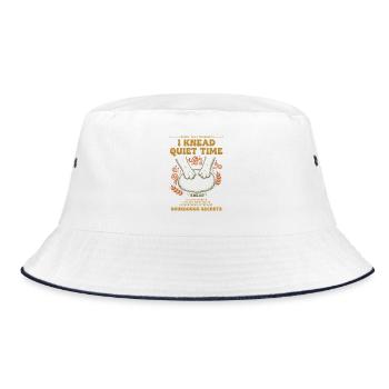 Sourdough I Knead Quiet Time Bread Baking - Bucket Hat - white/navy - Front