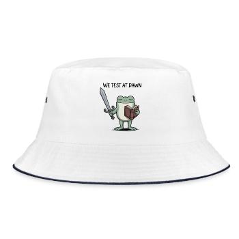 Dawn Test Froschritter - Bucket Hat - Weiß/Navy - Vorne