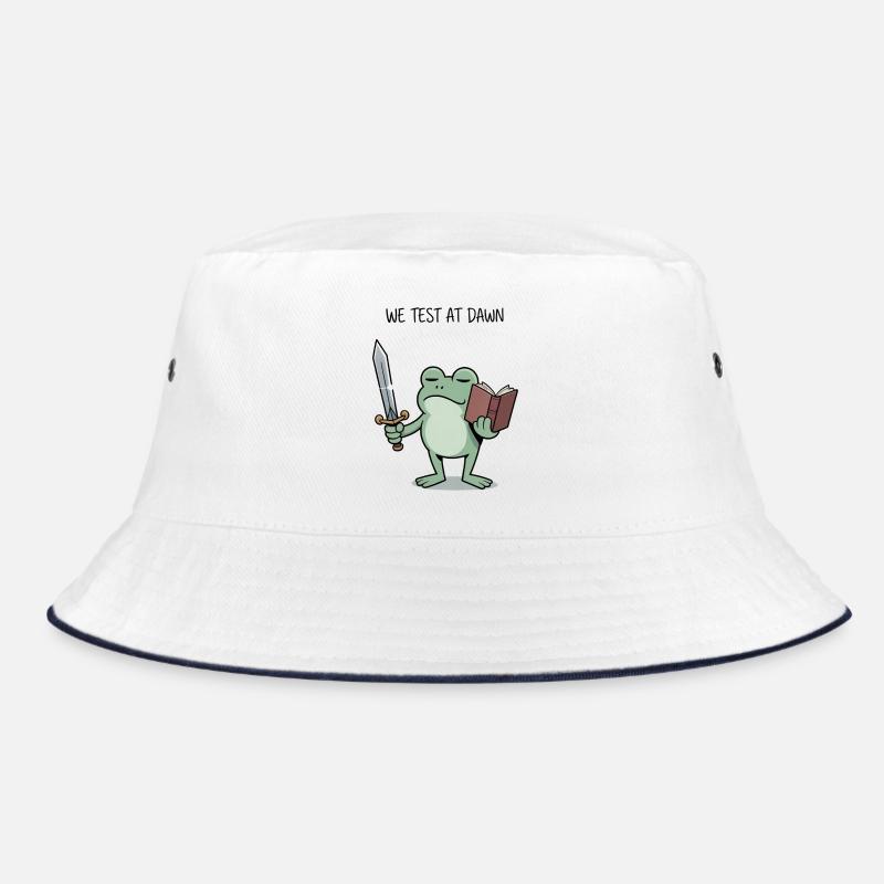 Dawn Frog Knight Reading Sword Design Bucket Hat