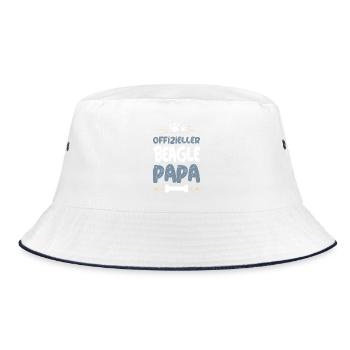 Beagle Papa Offiziell Shirt - Bucket Hat - Weiß/Navy - Vorne