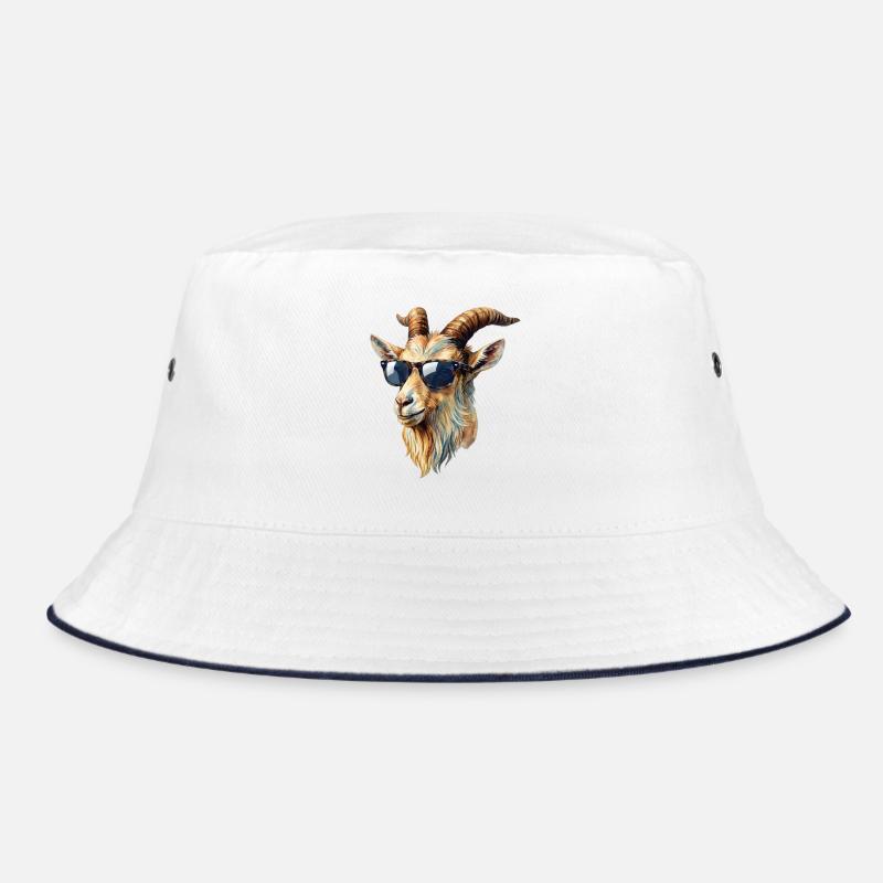 Coole Ziege mit Sonnenbrille Bucket Hat