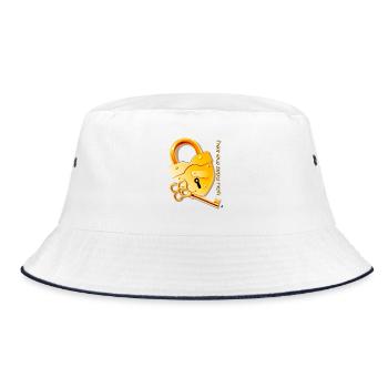 Heart-shaped padlock and key - Bucket Hat - white/navy - Front