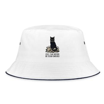 Evil Can Never Be Dead Enough - Bucket Hat - Weiß/Navy - Vorne