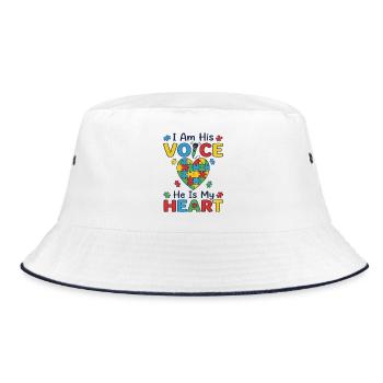 I Am His Voice He Is My Heart Autism Mom - Bob - blanc/marine - Devant