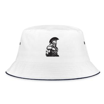 Spartaner Gladiator Bodybuilding - Bucket Hat - Weiß/Navy - Vorne