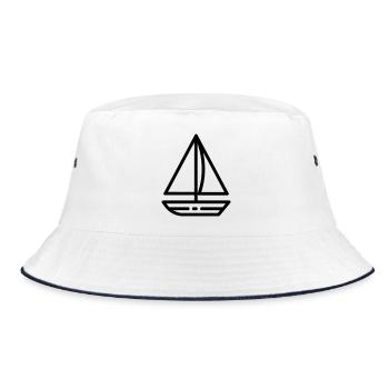 sailing ship - Bucket Hat - white/navy - Front