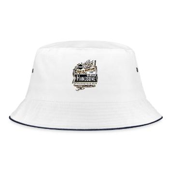 Papa Pride: Freakin' Handsome Saying - Bucket Hat - white/navy - Front