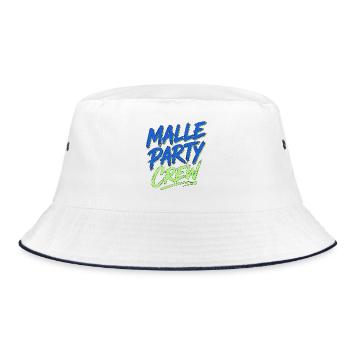 Malle Party Crew Mallorca Summer Holiday - Bucket Hat - white/navy - Front