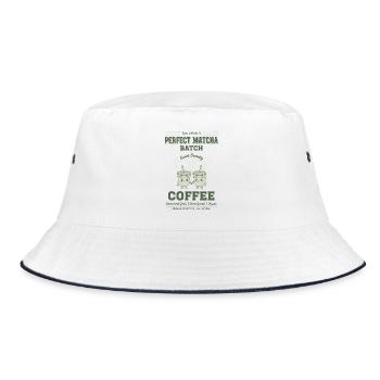 Perfekter Matcha Batch Kaffee Kyoto Grüner Tee - Bucket Hat - Weiß/Navy - Vorne