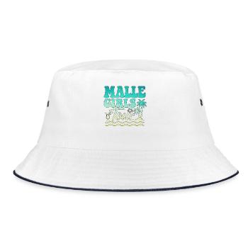 Malle Girls Tour Mallorca Urlaub Party - Bucket Hat - Weiß/Navy - Vorne