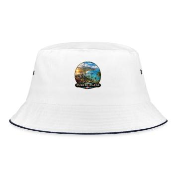 Puerto Plata Dominikanische Republik Mount Isabel  - Bucket Hat - Weiß/Navy - Vorne